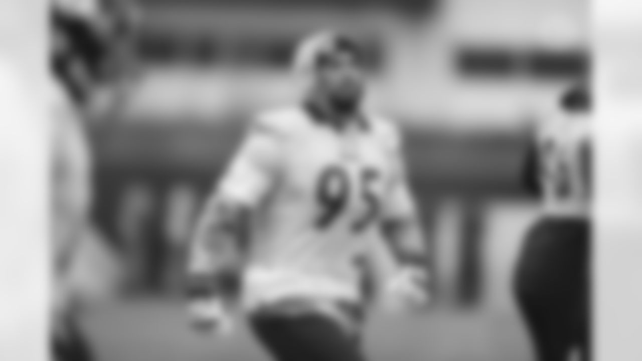 Pittsburgh Steelers defensive lineman Chris Wormley (95) during practice at the UPMC Rooney Sports Complex preparing for a Week 11 matchup against the Los Angeles Chargers, Friday, Nov. 19, 2021 in Pittsburgh, PA. (Karl Roser / Pittsburgh Steelers)
