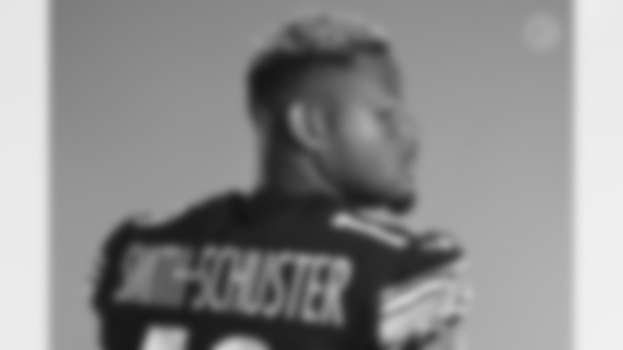 Pittsburgh Steelers wide receiver JuJu Smith-Schuster (19) poses for a photo during the Steelers 2021 media day, Friday, July 23, 2021 in Pittsburgh, PA. (Karl Roser / Pittsburgh Steelers)