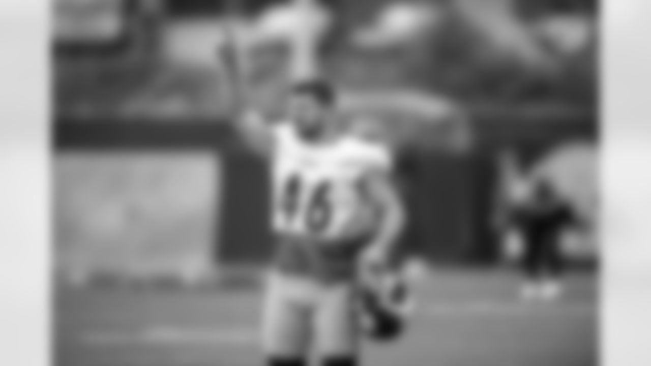 Pittsburgh Steelers long snapper Christian Kuntz (46) during practice at the UPMC Rooney Sports Complex preparing for a Week 3 matchup against the Cincinnati Bengals, Wednesday, Sept. 22, 2021 in Pittsburgh, PA. (Karl Roser / Pittsburgh Steelers)