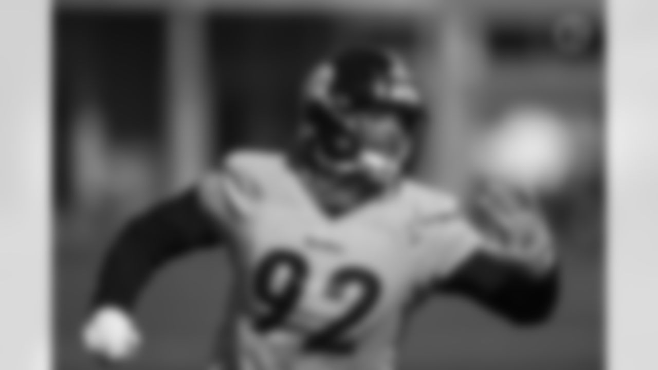 Pittsburgh Steelers defensive end Isaiahh Loudermilk (92) during practice at the UPMC Rooney Sports Complex preparing for a Week 9 matchup against the Chicago Bears, Friday, Nov. 5, 2021 in Pittsburgh, PA. (Karl Roser / Pittsburgh Steelers)