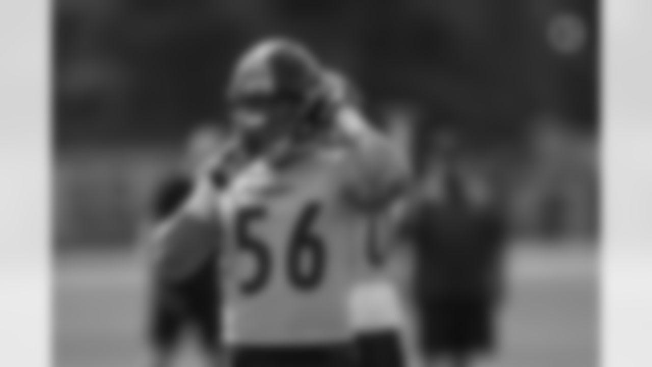 Pittsburgh Steelers linebacker Alex Highsmith (56) during practice at the UPMC Rooney Sports Complex preparing for a Week 1 matchup against the Buffalo Bills, Friday, Sept. 10, 2021 in Pittsburgh, PA. (Karl Roser / Pittsburgh Steelers)