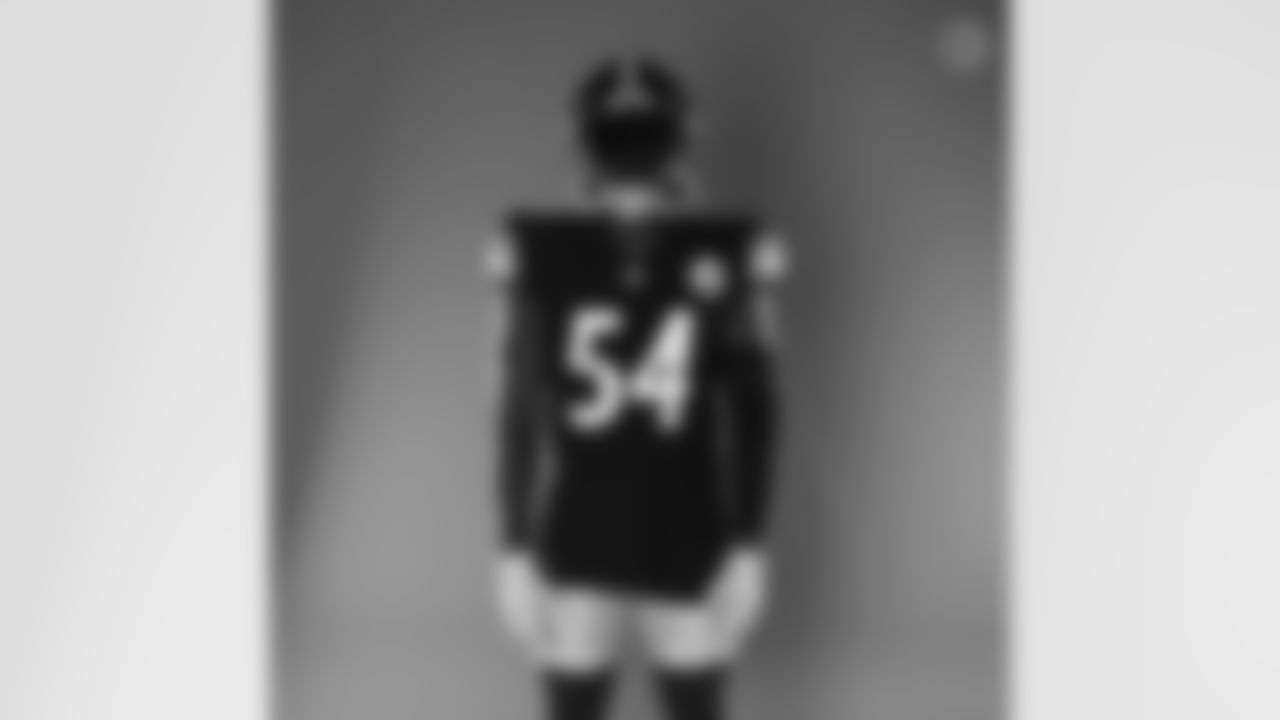 Pittsburgh Steelers linebacker Ulysees Gilbert III (54) poses for a photo during the Steelers 2021 media day, Friday, July 23, 2021 in Pittsburgh, PA. (Caitlyn Epes / Pittsburgh Steelers)