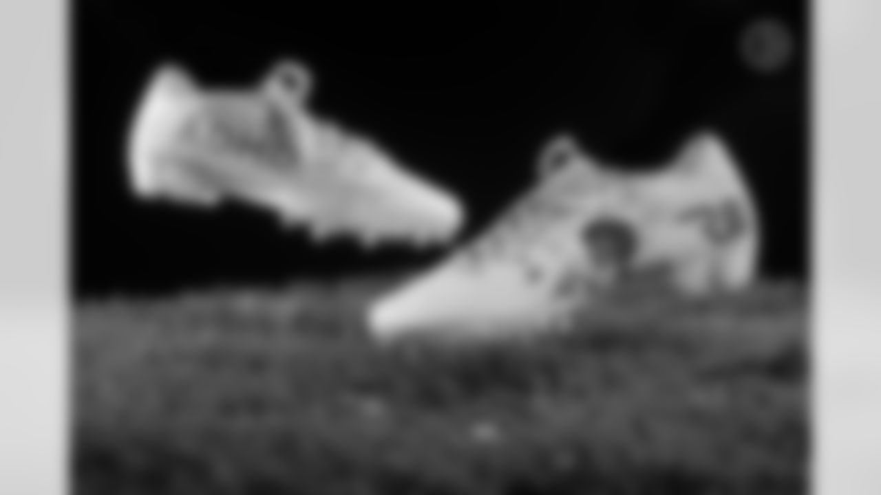 Pittsburgh Steelers wide receiver Ray-Ray McCloud (14) will showcase his custom cleats supporting The Attention Deficit Disorder Association during Week 13. Artist: Vinnie Candelore (Caitlyn Epes / Pittsburgh Steelers)