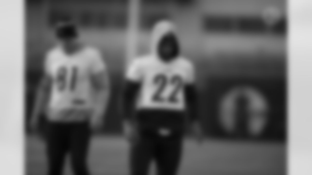 Pittsburgh Steelers running back Najee Harris (22) during practice at the UPMC Rooney Sports Complex preparing for a Week 18 matchup against the Baltimore Ravens, Wednesday, Jan. 5, 2022 in Pittsburgh, PA. (Karl Roser / Pittsburgh Steelers)