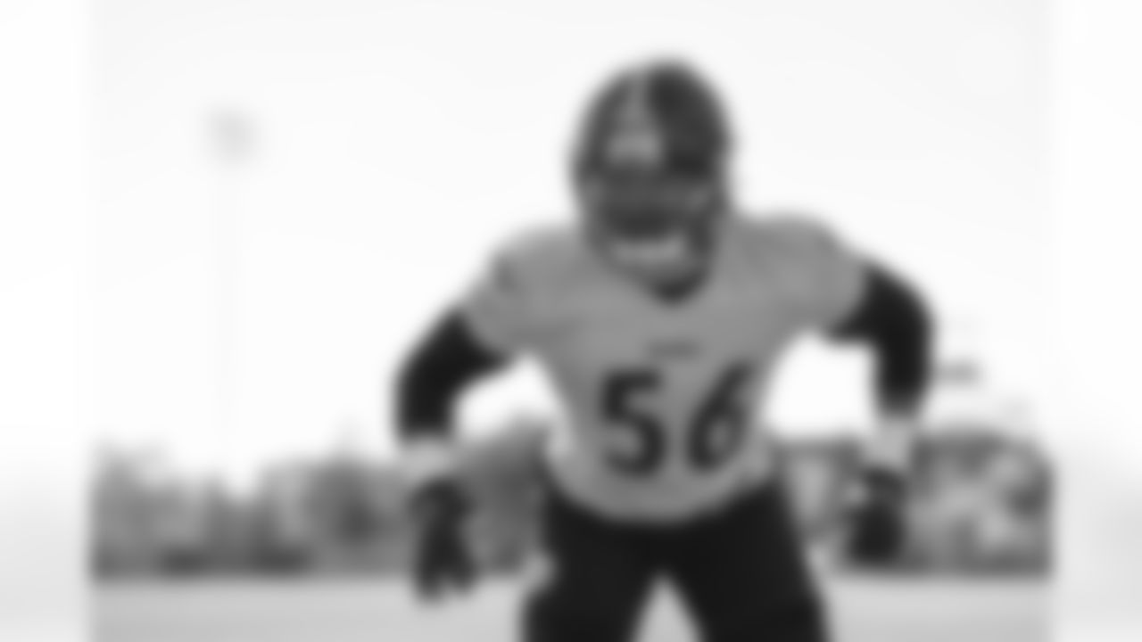 Pittsburgh Steelers linebacker Alex Highsmith (56) during practice at the UPMC Rooney Sports Complex preparing for a Week 4 matchup against the Green Bay Packers, Friday, Oct. 1, 2021 in Pittsburgh, PA. (Karl Roser / Pittsburgh Steelers)