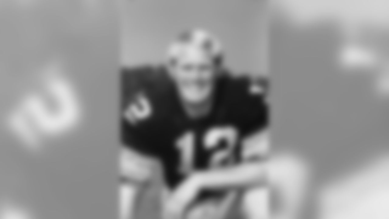 1970 TERRY BRADSHAW: If youre a guy who likes his quarterback to come up big in critical games, Bradshaw is your guy. He was 14-5 as a starter in the playoffs, 4-0 in the Super Bowl. His postseason passer rating was 83.0, and his 8.41 yards/attempt is the highest in NFL history among quarterbacks who have a comparable number of playoff starts. Bradshaw wouldnt help you win your fantasy league, but he forced you to build a bigger trophy case. Hall of Fame, Class of 1989. Four Super Bowl rings.