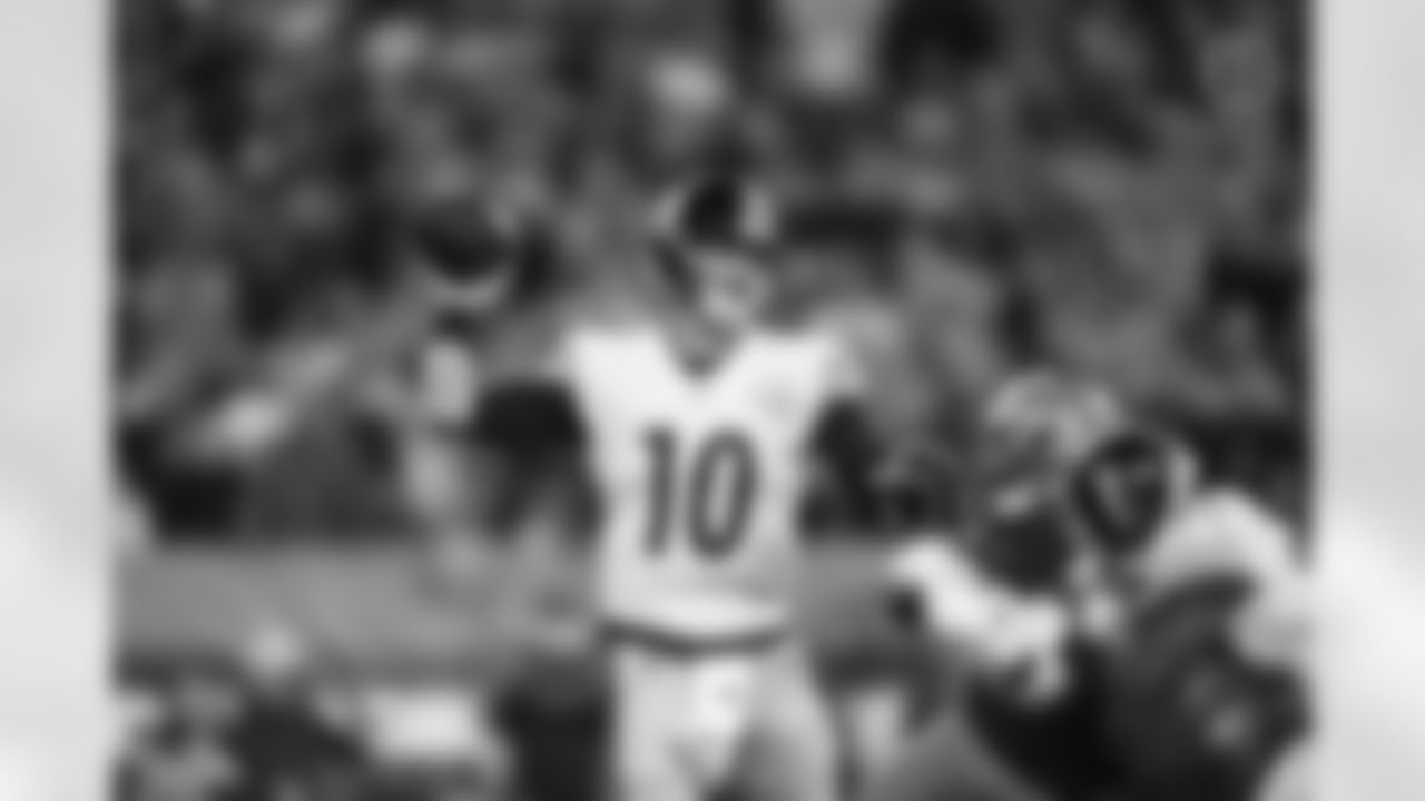 Pittsburgh Steelers quarterback Mitch Trubisky (10) during a regular season game between the Pittsburgh Steelers and the Cleveland Browns, Thursday, Sept. 22, 2022 in Cleveland, OH. (Karl Roser / Pittsburgh Steelers)