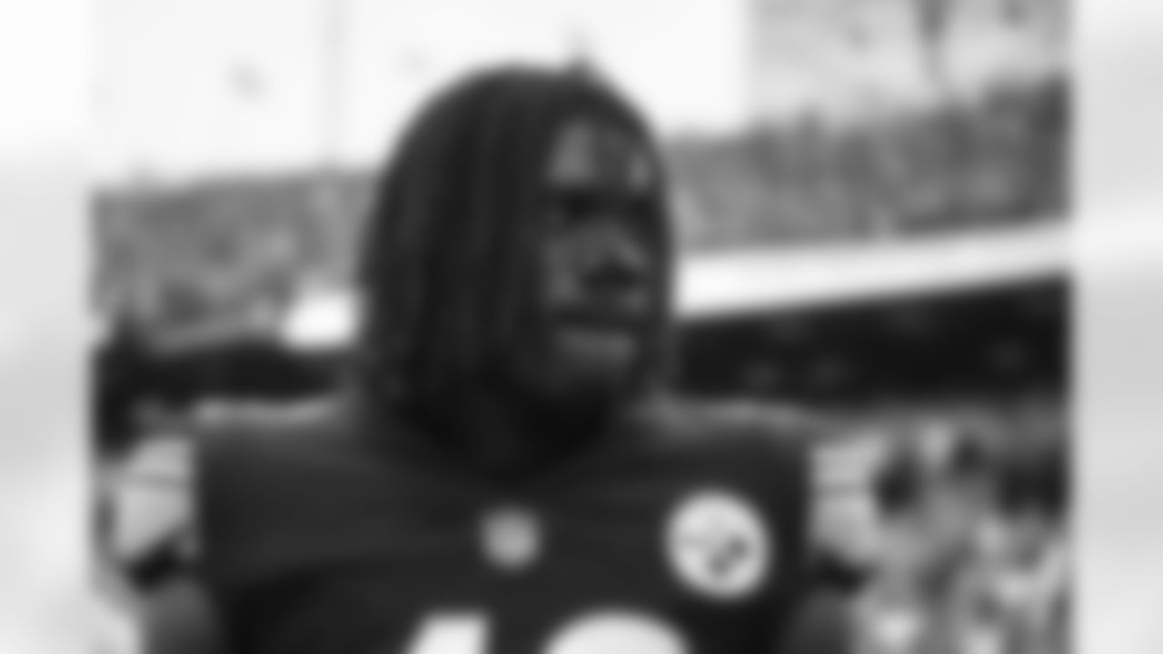 Pittsburgh Steelers cornerback James Pierre (42) during a regular season game between the Pittsburgh Steelers and the Buffalo Bills, Sunday, Sept. 12, 2021 in Buffalo, NY. The Steelers beat the Bills 23-16. (Caitlyn Epes / Pittsburgh Steelers)