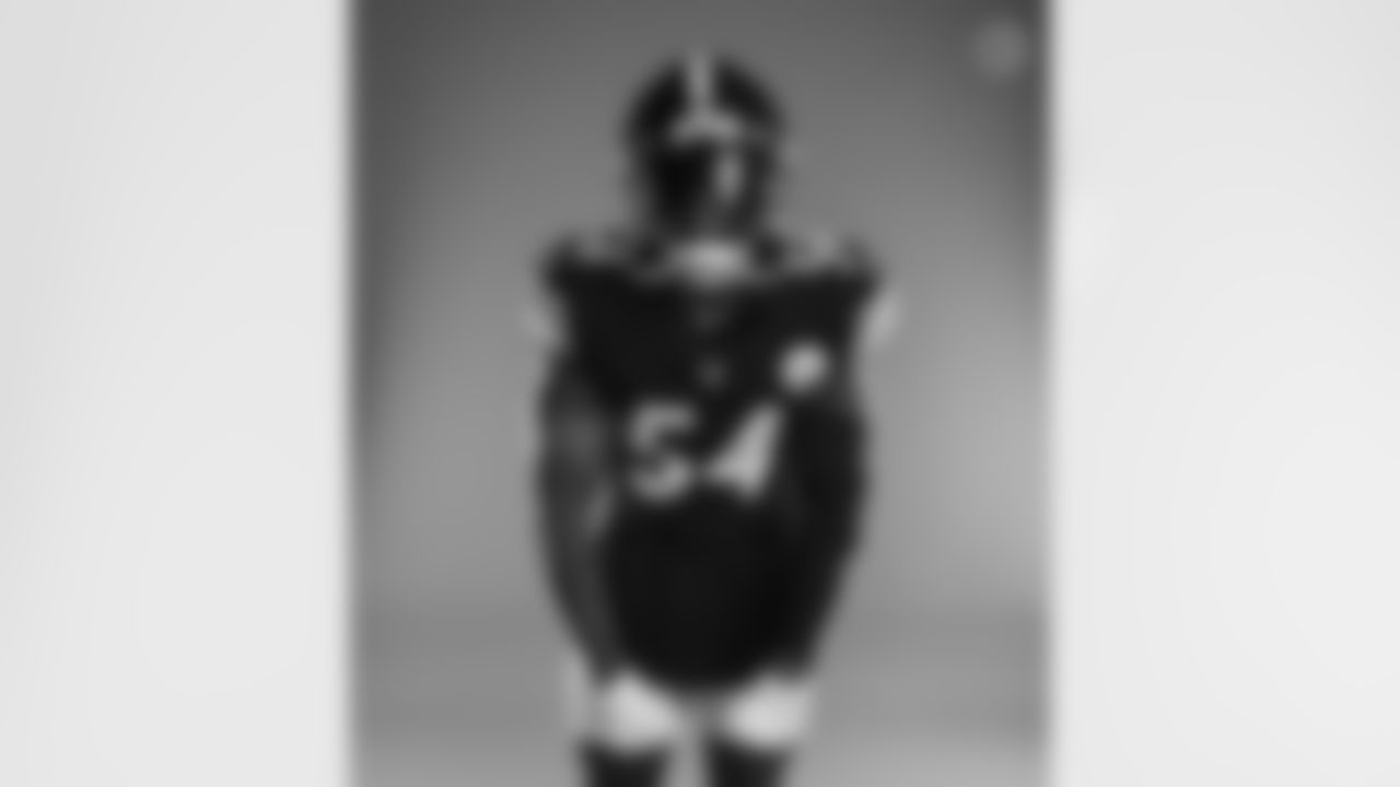 Pittsburgh Steelers linebacker Ulysees Gilbert III (54) poses for a photo during the Steelers 2021 media day, Friday, July 23, 2021 in Pittsburgh, PA. (Caitlyn Epes / Pittsburgh Steelers)