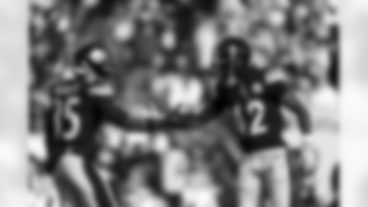 Pittsburgh Steelers cornerback Arthur Maulet (35) and Pittsburgh Steelers cornerback James Pierre (42) during a regular season game between the Pittsburgh Steelers and the Tampa Bay Buccaneers, Sunday, Oct. 16, 2022 in Pittsburgh, PA. (Karl Roser / Pittsburgh Steelers)