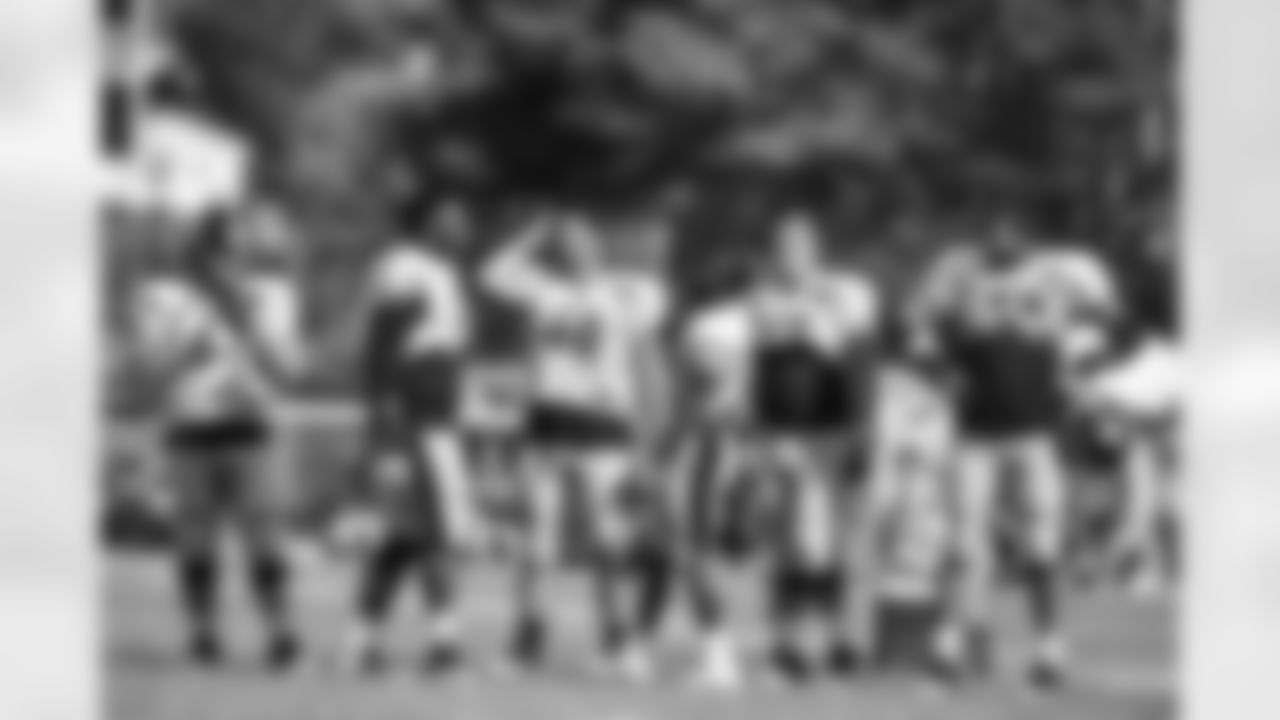 Kyle Friend, Marcus Gilbert, David DeCastro, Antonio Brown, Jake Rodgers, and Alejandro Villanueva