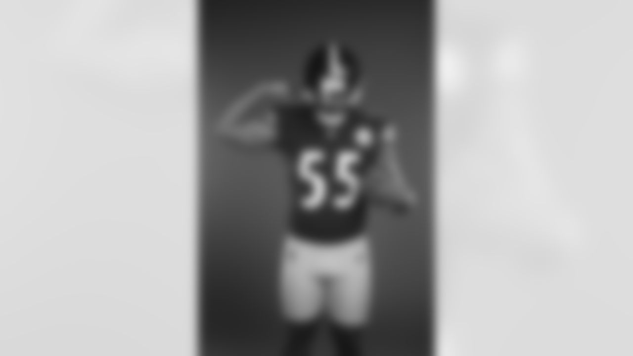 Pittsburgh Steelers linebacker Devin Bush (55) poses for a photo during the Pittsburgh Steelers 2022 media day, on Friday, July 29, 2022 in Latrobe, PA. (Jared Wickerham / Pittsburgh Steelers)