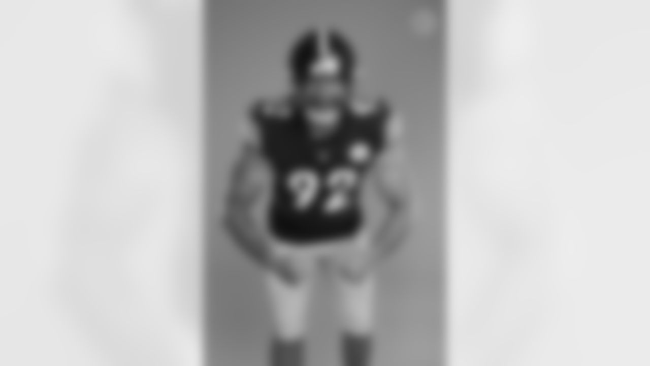 Pittsburgh Steelers defensive end Isaiahh Loudermilk (92) poses for a photo during the Steelers 2021 media day, Friday, July 23, 2021 in Pittsburgh, PA. (Caitlyn Epes / Pittsburgh Steelers)