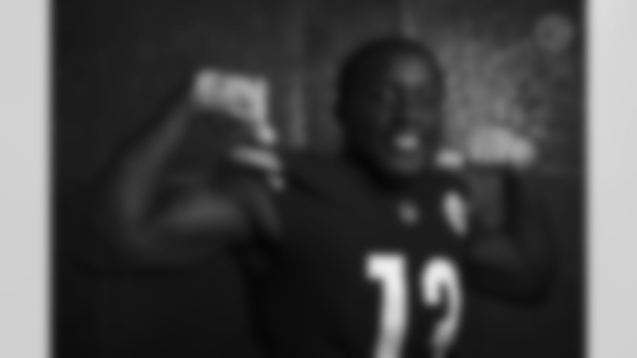 Pittsburgh Steelers wide receiver James Washington (13) poses for a photo during the Steelers 2021 media day, Friday, July 23, 2021 in Pittsburgh, PA. (Karl Roser / Pittsburgh Steelers)