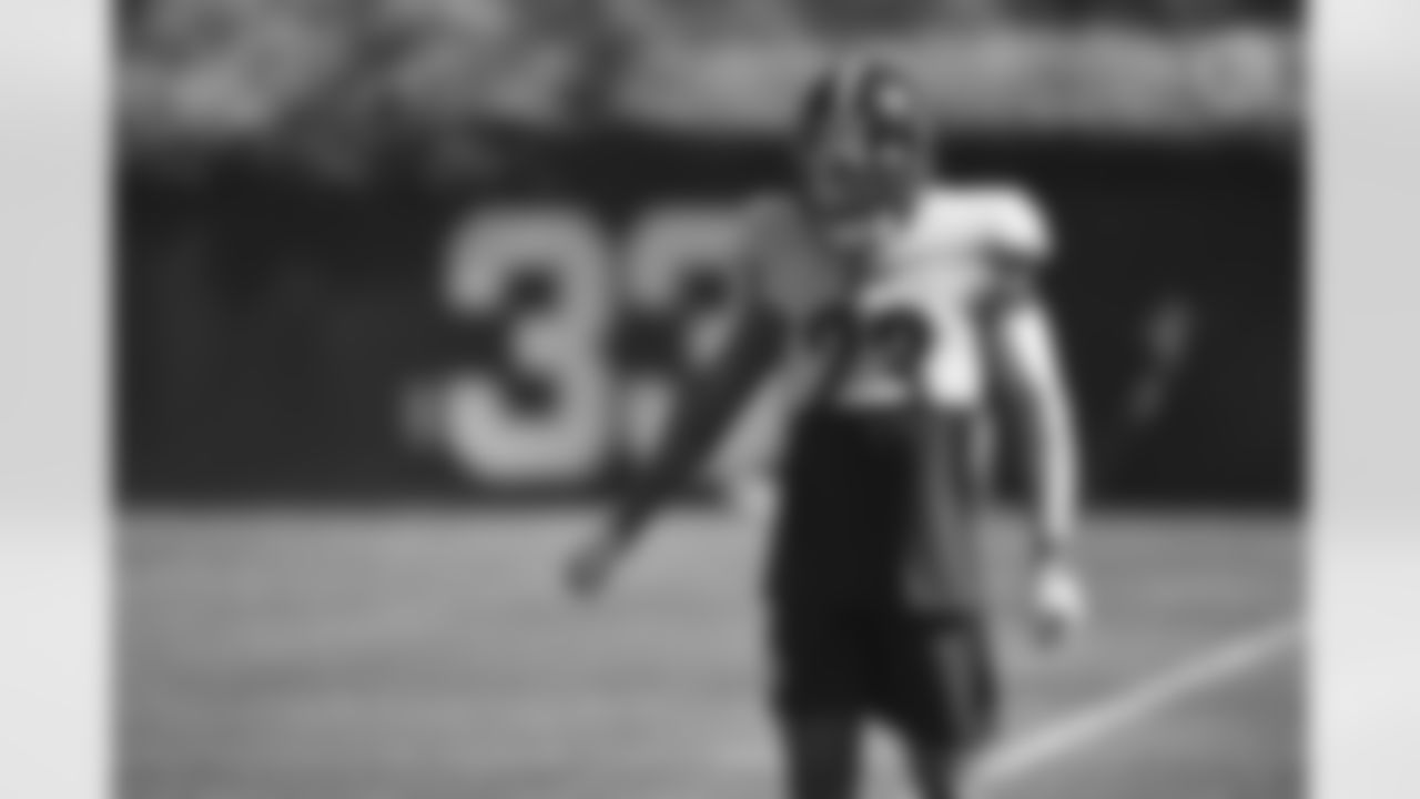 Pittsburgh Steelers cornerback Joe Haden (23) during practice at the UPMC Rooney Sports Complex preparing for a Week 4 matchup against the Green Bay Packers, Wednesday, Sept. 29, 2021 in Pittsburgh, PA. (Caitlyn Epes / Pittsburgh Steelers)