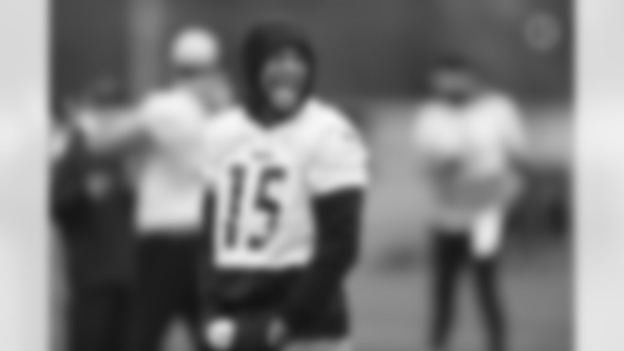Pittsburgh Steelers wide receiver Cody White (15) during practice at the UPMC Rooney Sports Complex preparing for a Week 11 matchup against the Los Angeles Chargers, Friday, Nov. 19, 2021 in Pittsburgh, PA. (Karl Roser / Pittsburgh Steelers)