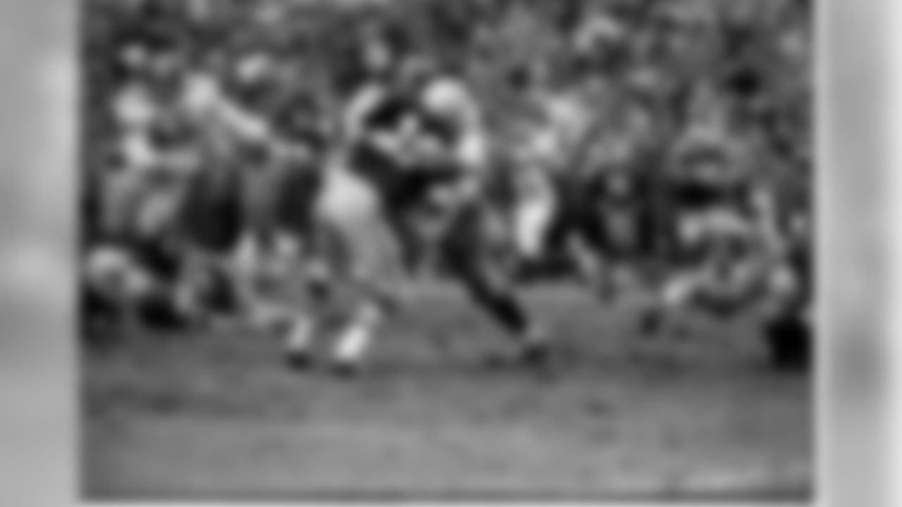 Pittsburgh Steelers Chuck Hinton makes a tackle during a game against the Green Bay Packers on December 17th 1967. The Steelers defeated the Packers 24-17.