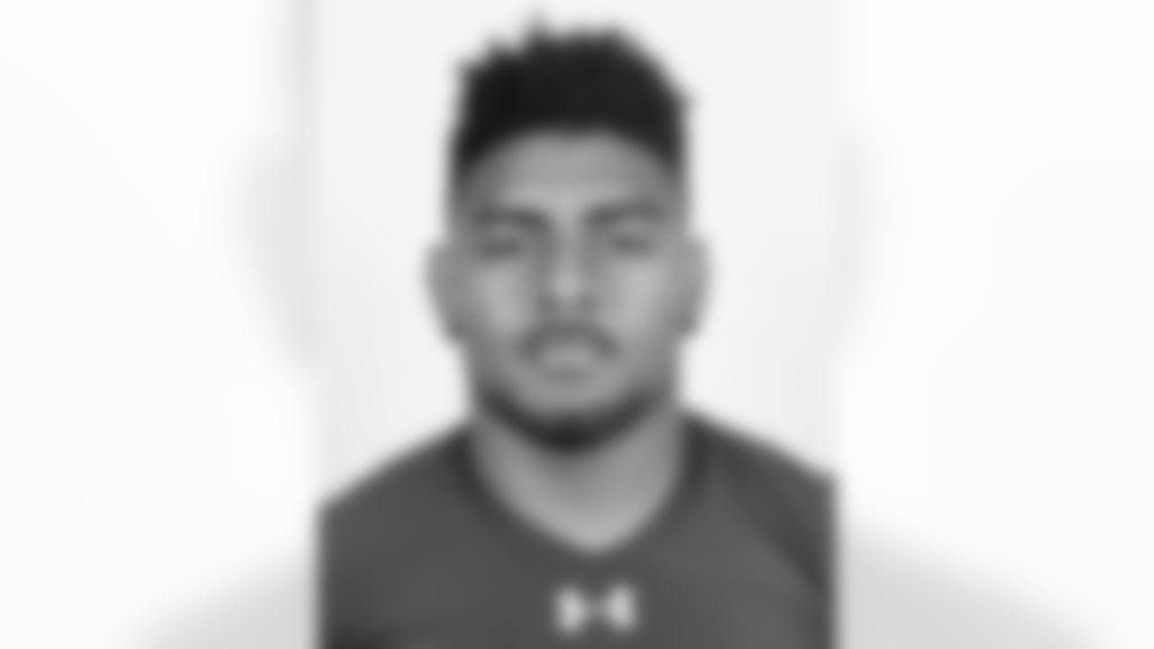 Boise State running back Jeremy Mcnichols poses for a headshot during the 2017 NFL Scouting Combine at Lucas Oil Stadium on Wednesday, March 1, 2017 in Indianapolis. (Ben Liebenberg via AP)