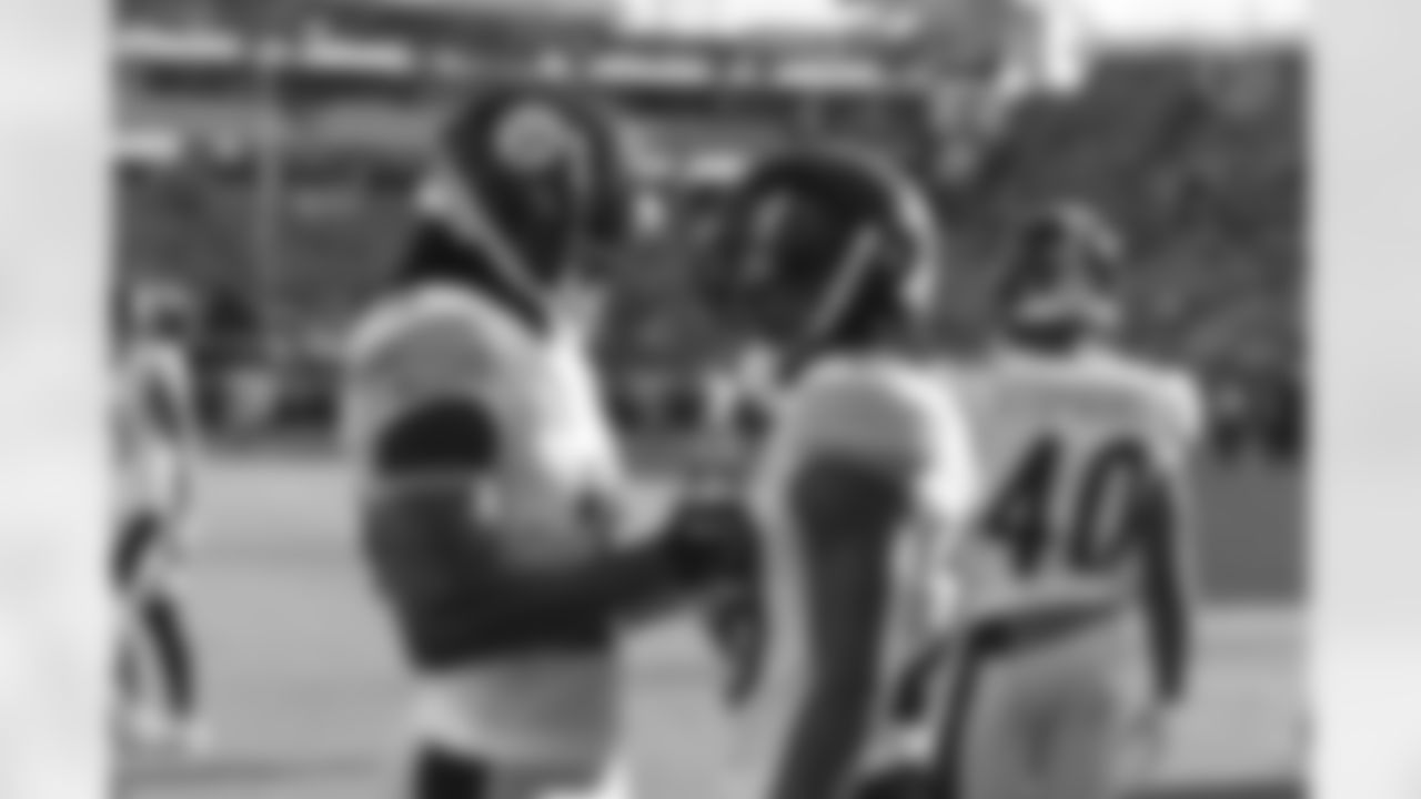 Pittsburgh Steelers running back Najee Harris (22) and Pittsburgh Steelers cornerback Cameron Sutton (20) during a preseason game between the Pittsburgh Steelers and the Jacksonville Jaguars, Saturday, Aug. 20, 2022 in Jacksonville, FL. (Karl Roser / Pittsburgh Steelers)