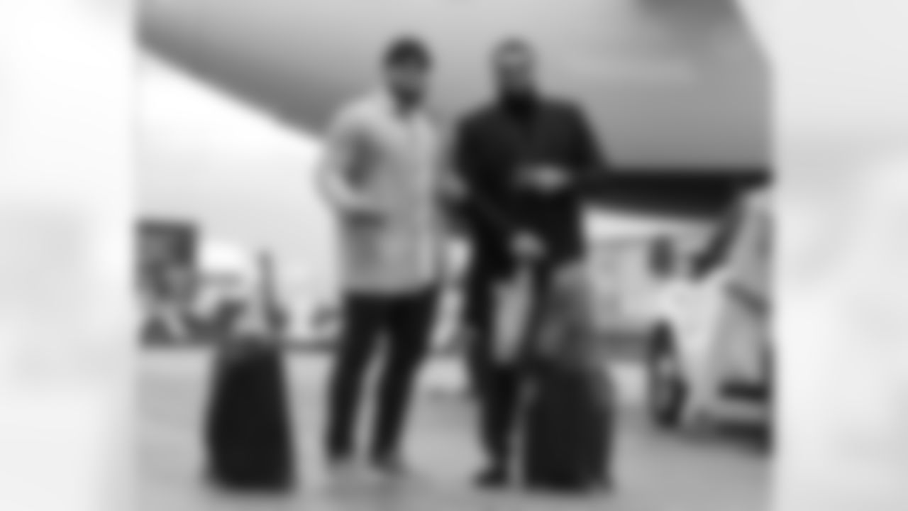 Pittsburgh Steelers defensive end Tyson Alualu (94) and Pittsburgh Steelers defensive tackle Cameron Heyward (97) travel to Indianapolis for the Week 12 regular season matchup against the Indianapolis Colts, Sunday, Nov. 27, 2022. (Karl Roser / Pittsburgh Steelers)