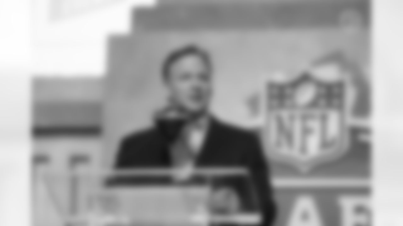 NFL Commissioner Roger Goodell at the 2023 NFL Draft, Thursday, April 27, 2023 in Kansas City, MO. (Nick Tre. Smith / Pittsburgh Steelers)