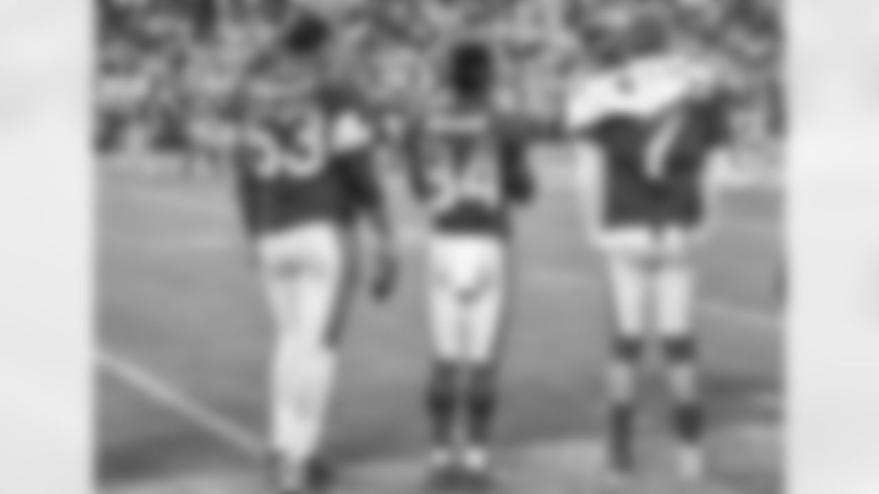 Maurkice Pouncey, Antonio Brown, and Ben Roethlisberger