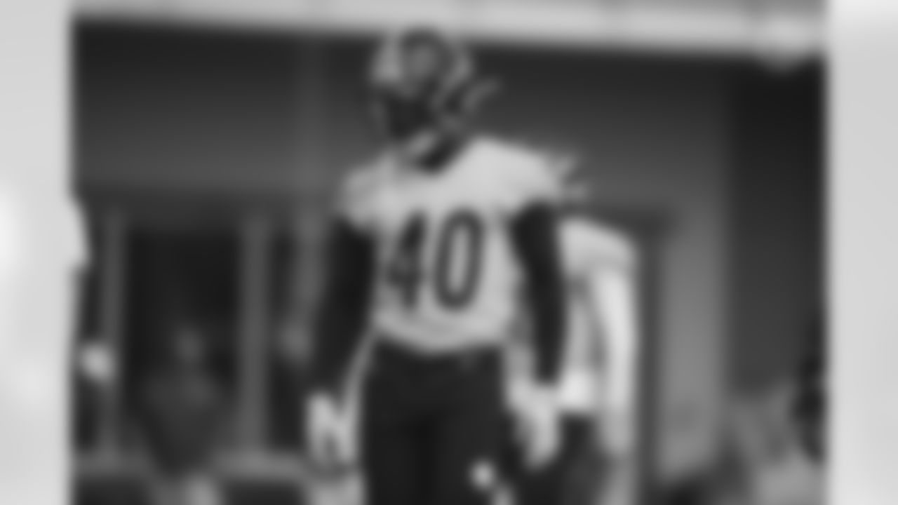 Pittsburgh Steelers cornerback Trajan Bandy (40) practices at the UPMC Rooney Sports Complex preparing for a Week 1 matchup against the New York Giants, Thursday, Sept. 10, 2020 in Pittsburgh, PA. (Karl Roser / Pittsburgh Steelers)