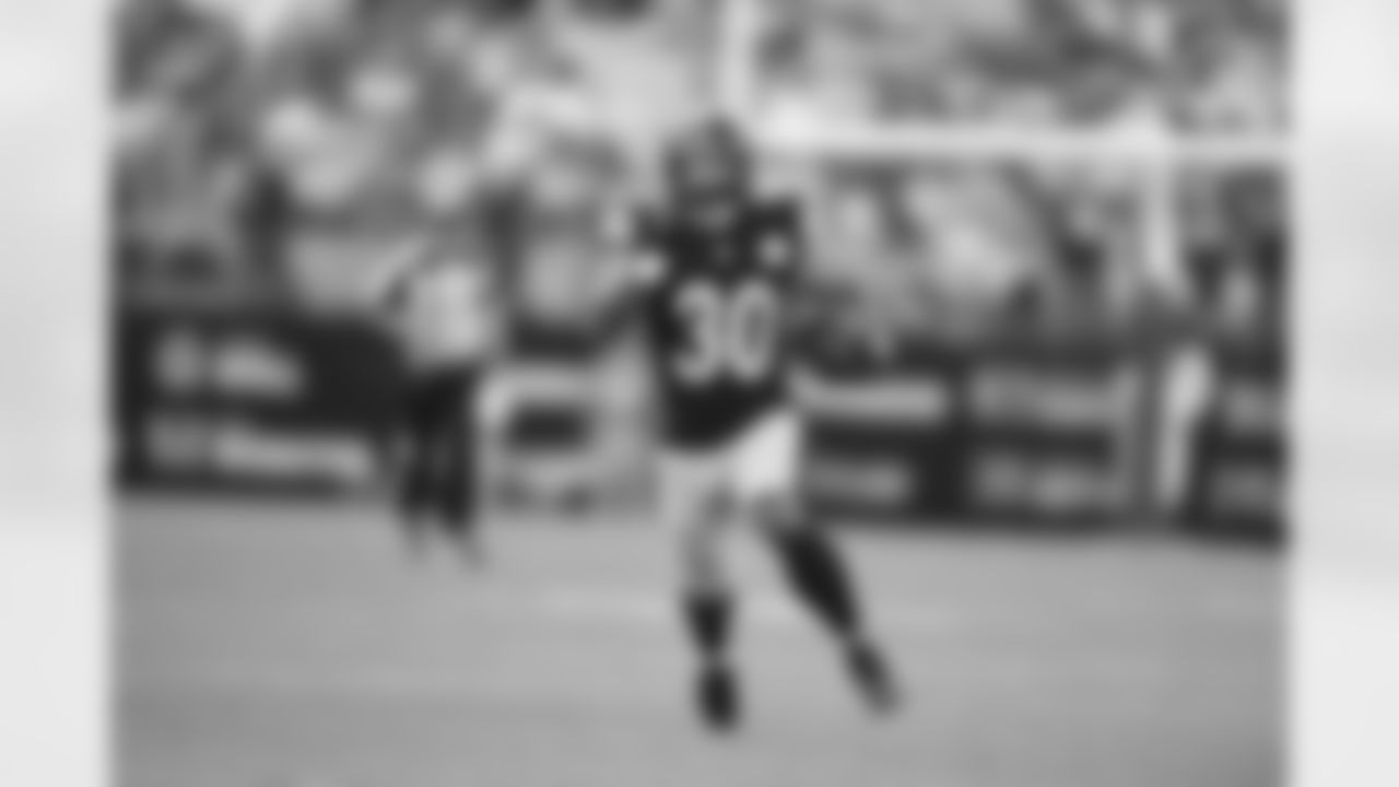 Pittsburgh Steelers running back Jaylen Warren (30) during a preseason game between the Pittsburgh Steelers and the Buffalo Bills, Saturday, Aug. 19, 2023 in Pittsburgh, PA. (Karl Roser / Pittsburgh Steelers)