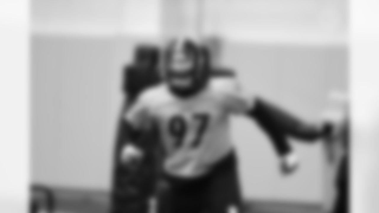 Pittsburgh Steelers defensive tackle Cameron Heyward (97) practices at the UPMC Rooney Sports Complex preparing for a Week 10 matchup against the Cincinnati Bengals, Wednesday, Nov. 11, 2020 in Pittsburgh, PA. (Karl Roser / Pittsburgh Steelers)