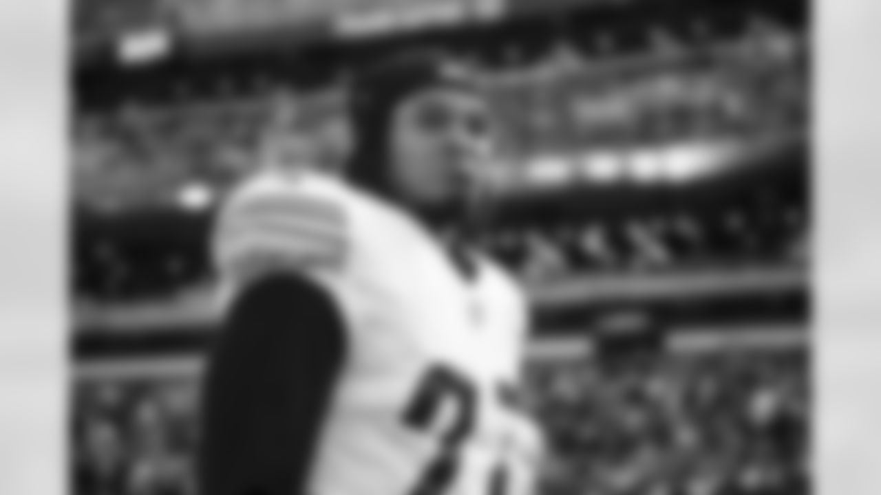 Pittsburgh Steelers linebacker Marcus Allen (27) during a regular season game between the Pittsburgh Steelers and the Cleveland Browns, Sunday, Oct. 31, 2021 in Cleveland, OH. The Steelers beat the Browns 15-10. (Caitlyn Epes / Pittsburgh Steelers)
