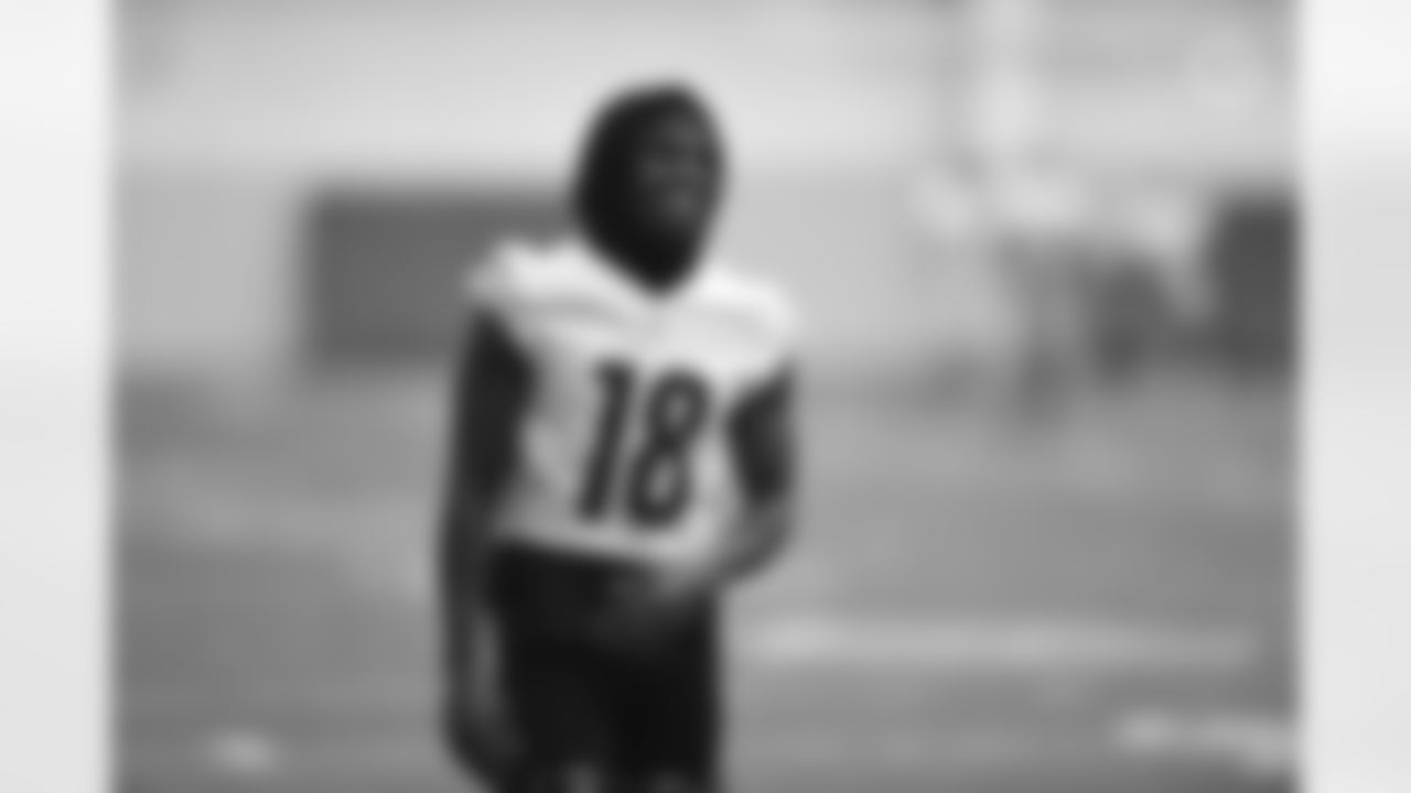 Pittsburgh Steelers wide receiver Diontae Johnson (18) practices at the UPMC Rooney Sports Complex preparing for a Week 8 matchup against the Baltimore Ravens, Thursday, Oct. 29, 2020 in Pittsburgh, PA. (Karl Roser / Pittsburgh Steelers)