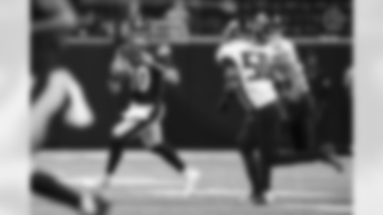 Pittsburgh Steelers quarterback Mitch Trubisky (10) during a preseason game between the Pittsburgh Steelers and the Atlanta Falcons, Thursday, Aug. 24, 2023 in Atlanta, GA. (Karl Roser / Pittsburgh Steelers)