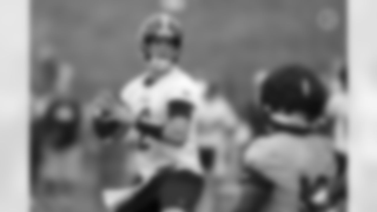 Pittsburgh Steelers quarterback Mason Rudolph (2) trains at Saint Vincent College during the 2022 Steelers Training Camp on Wednesday, Aug. 10, 2022 in Latrobe, PA. (Karl Roser / Pittsburgh Steelers)