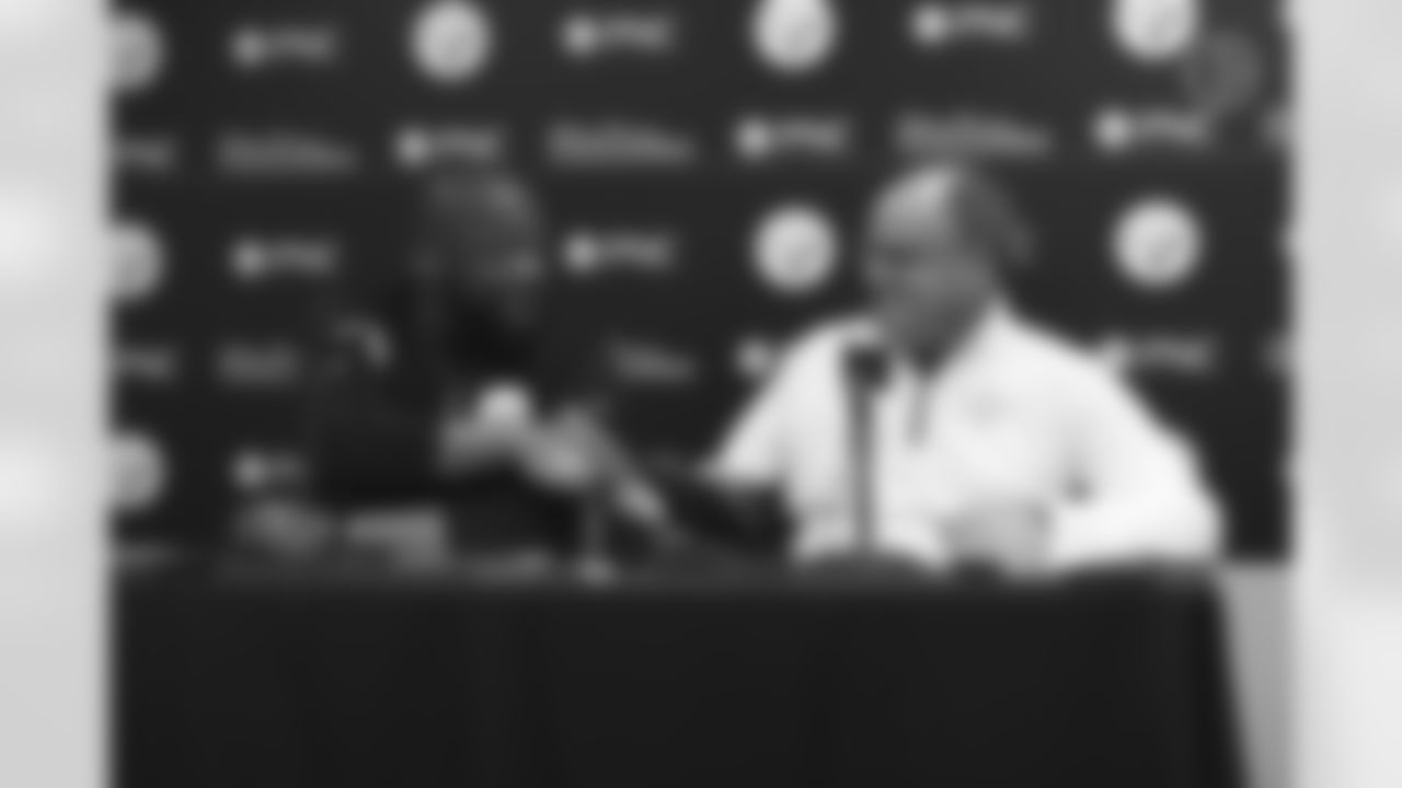 Pittsburgh Steelers Head Coach Mike Tomlin and Pittsburgh Steelers General Manager Kevin Colbert speak at a press conference following the 2022 NFL Draft at the UPMC Rooney Sports Complex, Saturday, April 30, 2022 in Pittsburgh, PA. (Caitlyn Epes / Pittsburgh Steelers)
