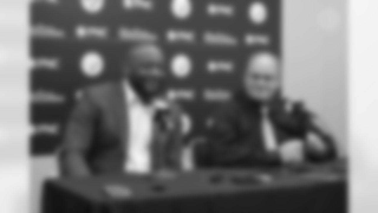 Pittsburgh Steelers Head Coach Mike Tomlin and General Manager Kevin Colbert speak at a press conference following the first-round selection during the NFL Draft at the UPMC Rooney Sports Complex, Thursday, April 28, 2022 in Pittsburgh, PA. (Karl Roser / Pittsburgh Steelers)