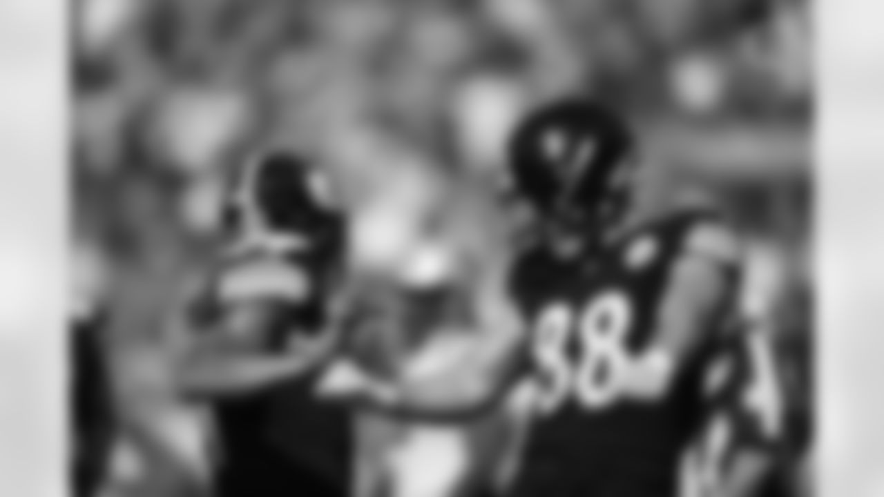Pittsburgh Steelers wide receiver Chase Claypool (11) and Pittsburgh Steelers tight end Pat Freiermuth (88) during a regular season game between the Pittsburgh Steelers and the New England Patriots, Sunday, Sept. 18, 2022 in Pittsburgh, PA. (Karl Roser / Pittsburgh Steelers)