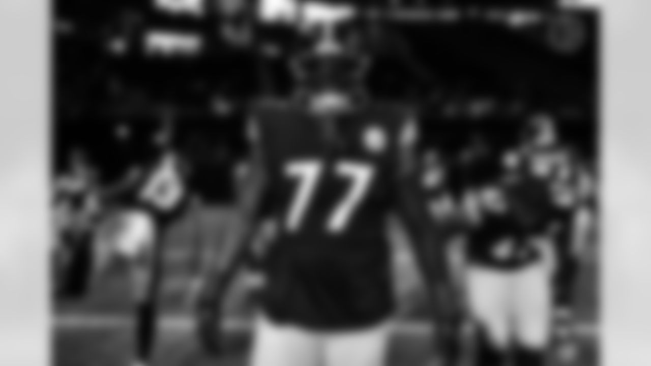 Pittsburgh Steelers offensive tackle Broderick Jones (77) during a preseason game between the Pittsburgh Steelers and the Atlanta Falcons, Thursday, Aug. 24, 2023 in Atlanta, GA. (Kyle Hess / Pittsburgh Steelers)