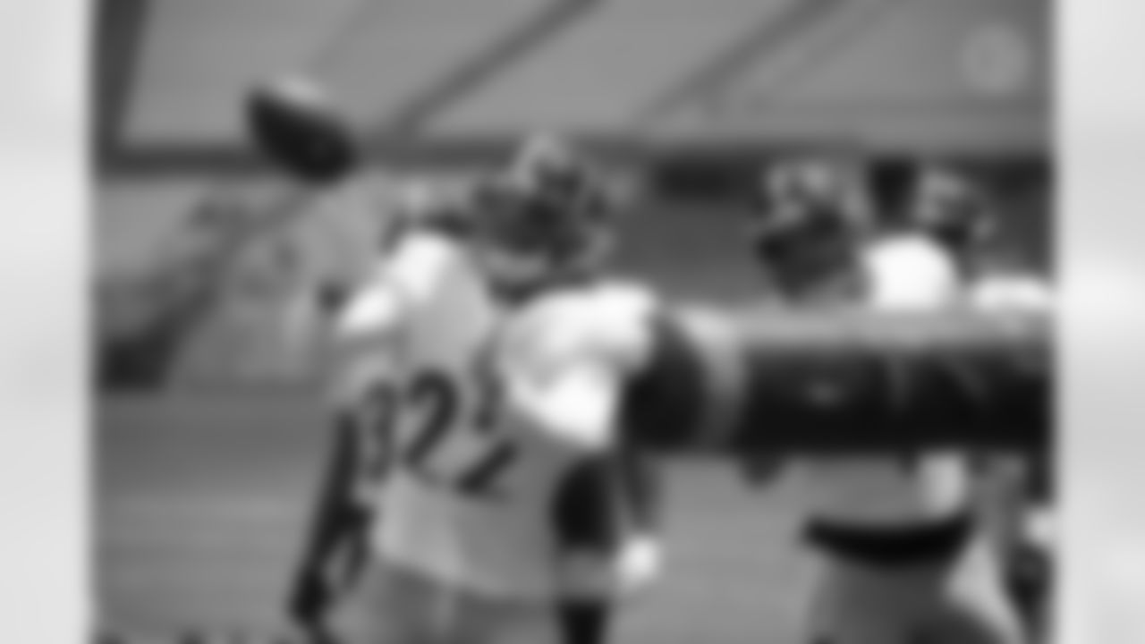 Pittsburgh Steelers running back Najee Harris (22) and Pittsburgh Steelers fullback Derek Watt (44) train at Heinz Field during the 2021 Steelers Camp, Monday, Aug. 2, 2021 in Pittsburgh, PA. (Karl Roser / Pittsburgh Steelers)