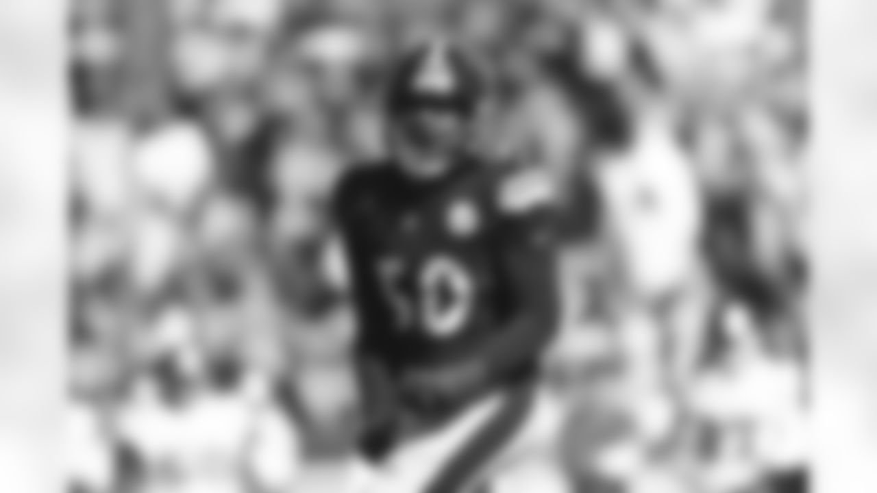 Pittsburgh Steelers linebacker Malik Reed (50) during a regular season game between the Pittsburgh Steelers and the Tampa Bay Buccaneers, Sunday, Oct. 16, 2022 in Pittsburgh, PA. (Abigail / Pittsburgh Steelers)