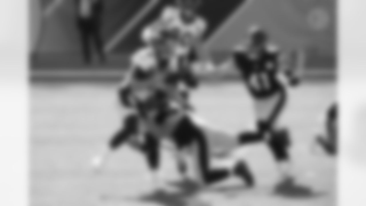 Pittsburgh Steelers fullback Derek Watt (44) causes a safety during a regular season game between the Pittsburgh Steelers and the Denver Broncos, Sunday, Sept. 20, 2020 in Pittsburgh, PA. The Steelers defeated the Broncos 26-21. (Jared Wickerham / Pittsburgh Steelers)