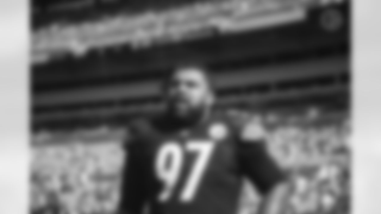 Pittsburgh Steelers defensive tackle Cameron Heyward (97) during a regular season game between the Pittsburgh Steelers and the Denver Broncos, Sunday, Oct. 10, 2021 in Pittsburgh, PA. The Steelers beat the Broncos 27-19. (Caitlyn Epes / Pittsburgh Steelers)