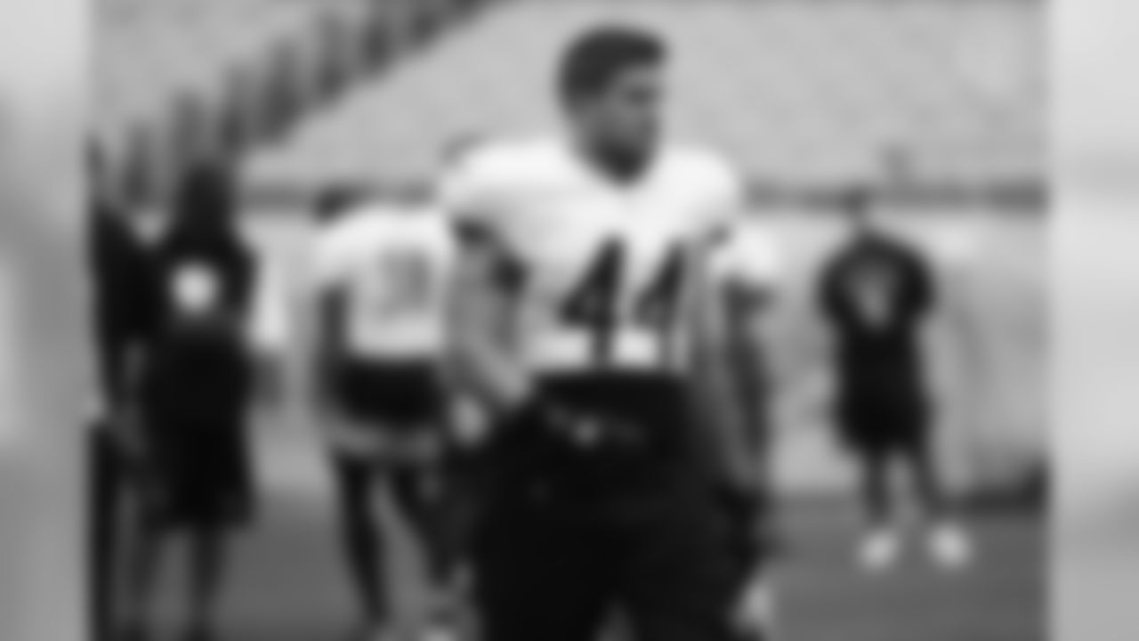 Pittsburgh Steelers fullback Derek Watt (44) trains at Heinz Field during the Steelers 2020 Training Camp, Thursday, Aug. 13, 2020 in Pittsburgh, PA. (Karl Roser / Pittsburgh Steelers)