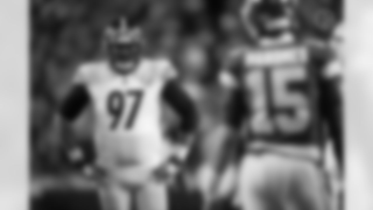 Pittsburgh Steelers defensive tackle Cameron Heyward (97) during a postseason Wild Card Round game between the Pittsburgh Steelers and the Kansas City Chiefs, Sunday, Jan. 16, 2022 in Kansas City, MO. The Chiefs beat the Steelers 42-21. (Karl Roser / Pittsburgh Steelers)