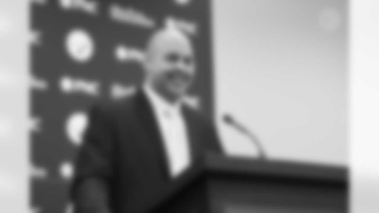 Omar Khan is introduced as the Pittsburgh Steelers General Manager at a press conference at the UPMC Rooney Sports Complex, Friday, May 27, 2022 in Pittsburgh, PA. (Karl Roser / Pittsburgh Steelers)