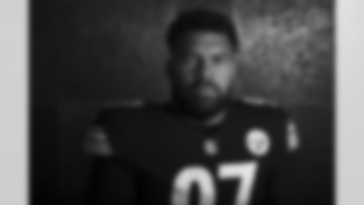 Pittsburgh Steelers defensive tackle Cameron Heyward (97) poses for a photo during the Steelers 2021 media day, Saturday, July 24, 2021 in Pittsburgh, PA. (Karl Roser / Pittsburgh Steelers)