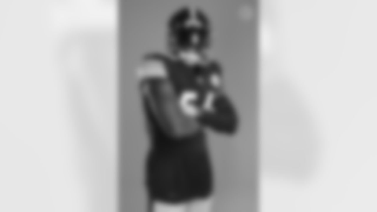 Pittsburgh Steelers linebacker Ulysees Gilbert III (54) poses for a photo during the Steelers 2021 media day, Friday, July 23, 2021 in Pittsburgh, PA. (Caitlyn Epes / Pittsburgh Steelers)