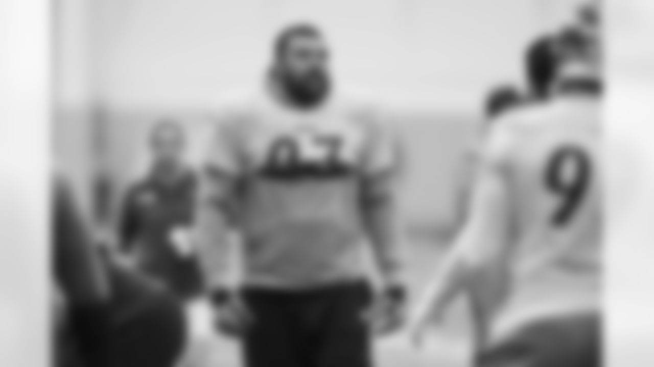 Pittsburgh Steelers defensive tackle Cameron Heyward (97) during practice at the UPMC Rooney Sports Complex preparing for a Week 8 matchup against the Philadelphia Eagles, Wednesday, Oct. 26, 2022 in Pittsburgh, PA. (Karl Roser / Pittsburgh Steelers)