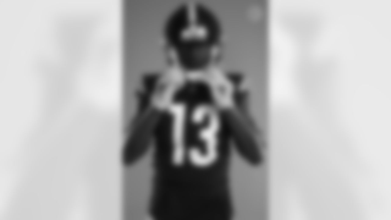Pittsburgh Steelers wide receiver James Washington (13) poses for a photo during the Steelers 2021 media day, Friday, July 23, 2021 in Pittsburgh, PA. (Caitlyn Epes / Pittsburgh Steelers)