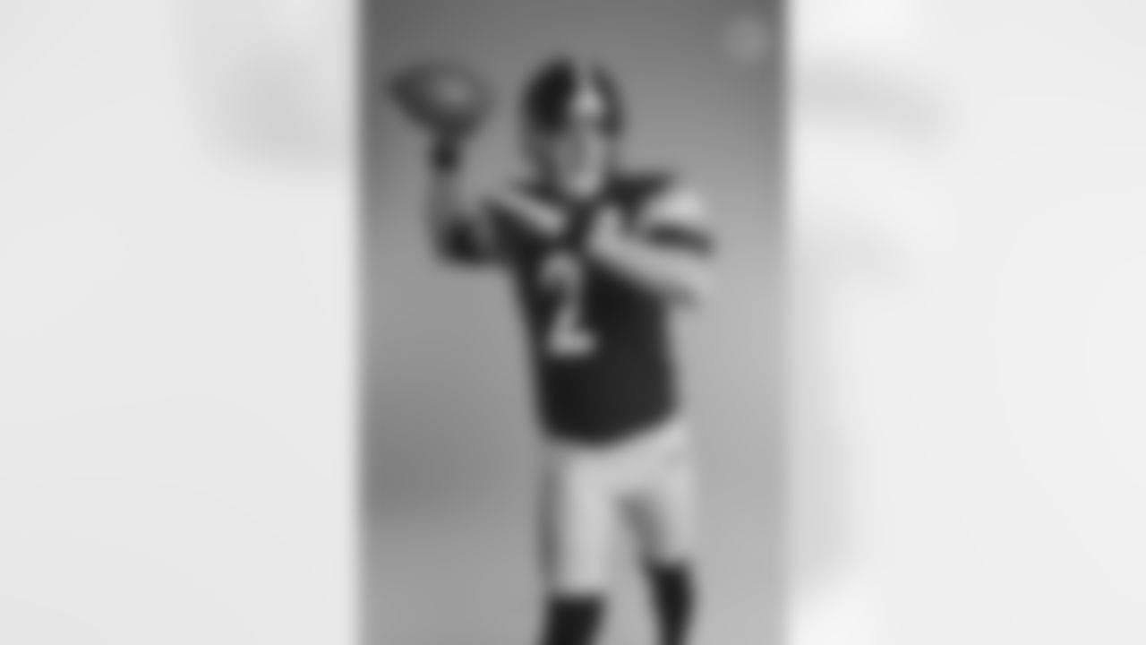 Pittsburgh Steelers quarterback Mason Rudolph (2) poses for a photo during the Steelers 2021 media day, Friday, July 23, 2021 in Pittsburgh, PA. (Karl Roser / Pittsburgh Steelers)