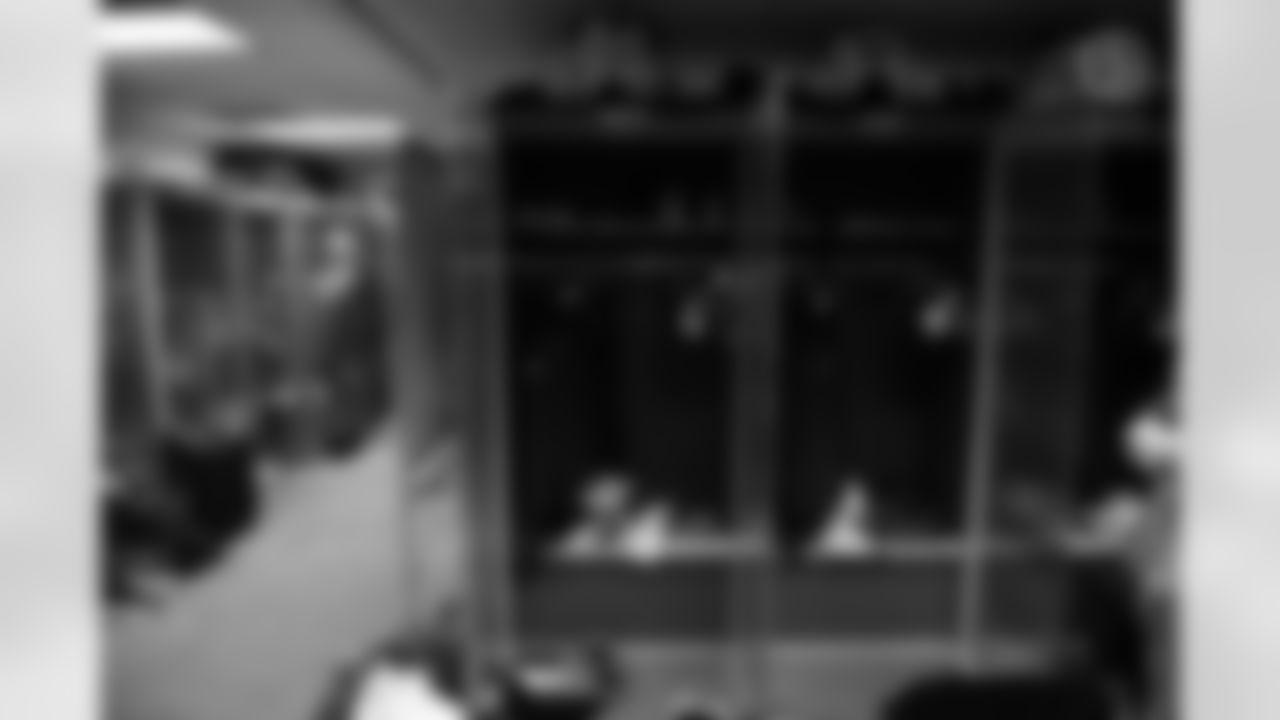 A locker room view during a regular season game between the Pittsburgh Steelers and the Green Bay Packers, Sunday, Oct. 3, 2021 in Green Bay, WI. (Karl Roser / Pittsburgh Steelers)